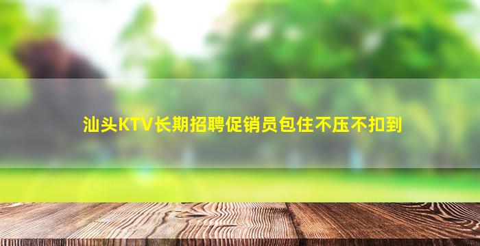 汕头KTV长期招聘促销员包住不压不扣到